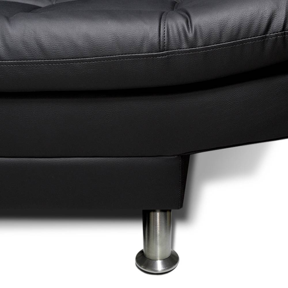 Sofá Cama Carvallo Negro 185x95cm De 3 Puestos Reclinable sin Apoya Brazos