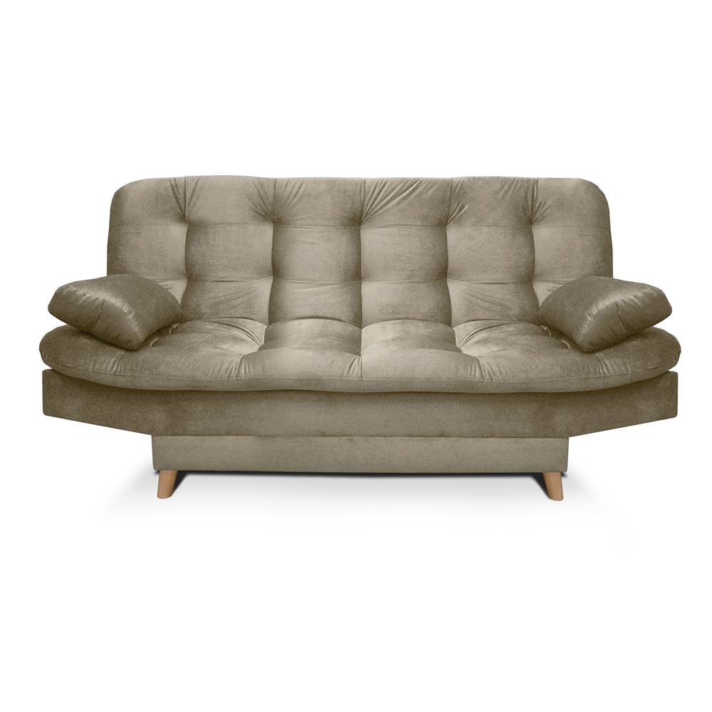 Sofá Cama Fendik Camel 185x95cm De 3 Puestos Reclinable con Apoya Brazos