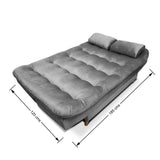 Sofá Cama Fendik Gris 185x90cm De 3 Puestos Reclinable sin Apoya Brazos