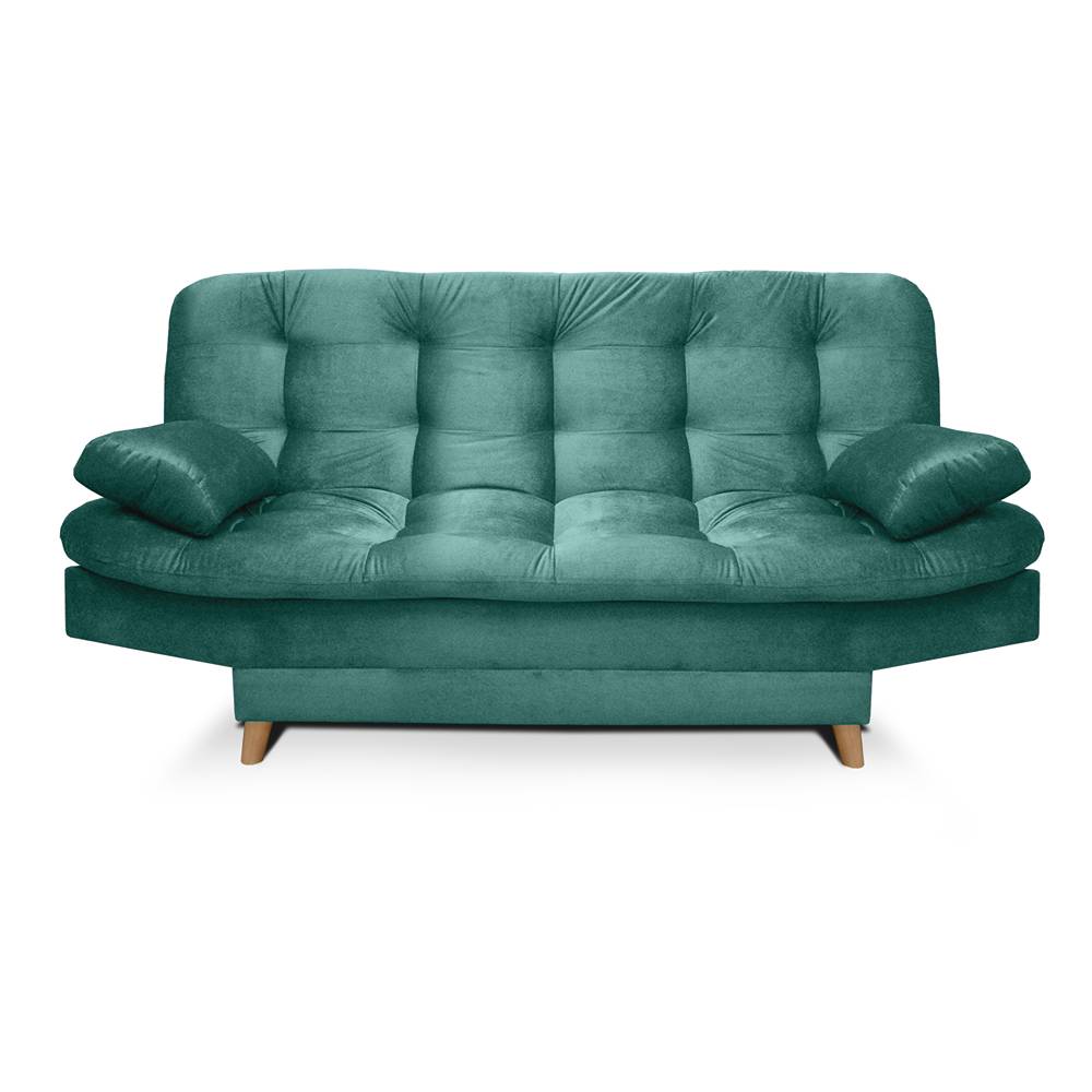 Sofá Cama Fendik Turquesa 185x95cm De 3 Puestos Reclinable con Apoya Brazos