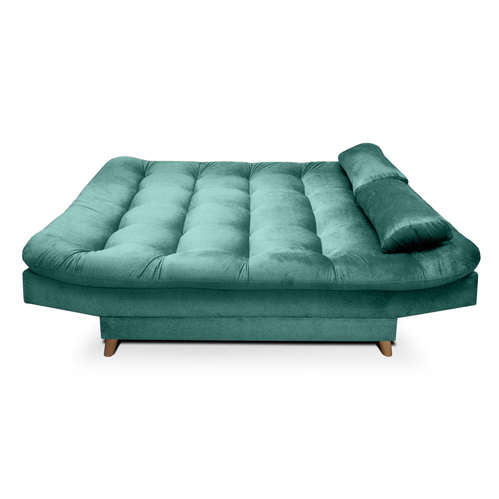Sofá Cama Fendik Turquesa 185x95cm De 3 Puestos Reclinable con Apoya Brazos