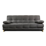 Sofá Cama Martins Gris 190x90cm De 3 Puestos Reclinable con Apoya Brazos