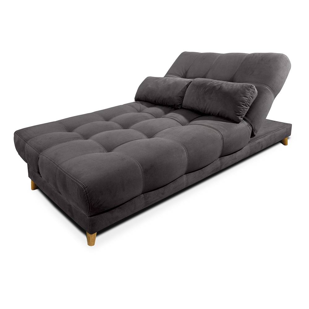 Sofá Cama Martins Gris 190x90cm De 3 Puestos Reclinable con Apoya Brazos