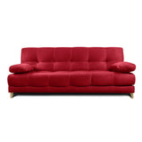 Sofá Cama Martins Rojo 190x90cm De 3 Puestos Reclinable con Apoya Brazos