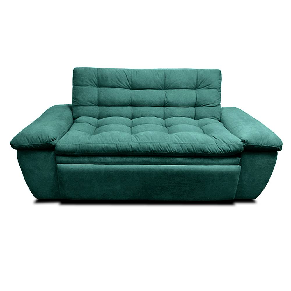 Sofá Cama Mirano Turquesa 190x95cm De 3 Puestos Reclinable con Apoya Brazos