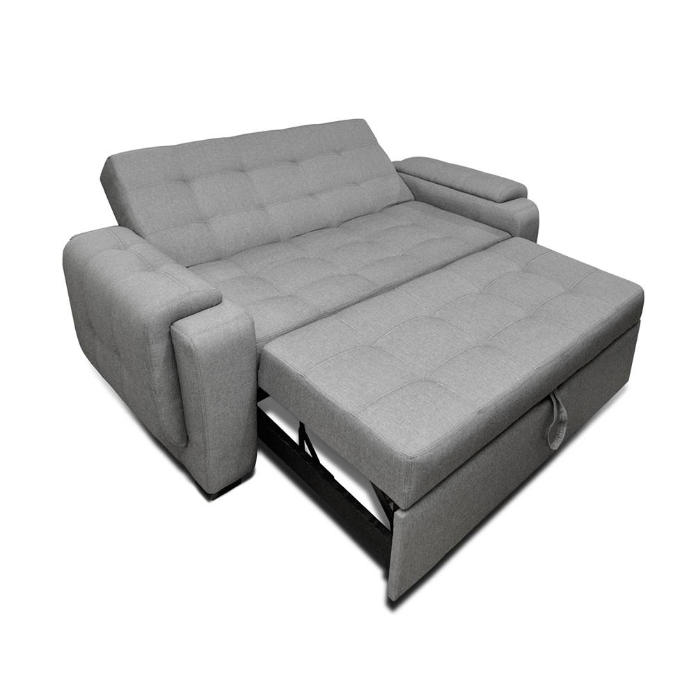 Sofá Cama Vignelli Gris 185x85cm De 3 Puestos Reclinable con Apoya Brazos