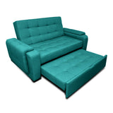 Sofá Cama Multifuncional Turquesa 185x85cm De 3 Puestos Reclinable con Apoya Brazos