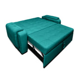 Sofá Cama Multifuncional Turquesa 185x85cm De 3 Puestos Reclinable con Apoya Brazos