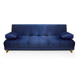 Sofá Cama Sabath Azul 180x81cm De 3 Puestos Reclinable sin Apoya Brazos