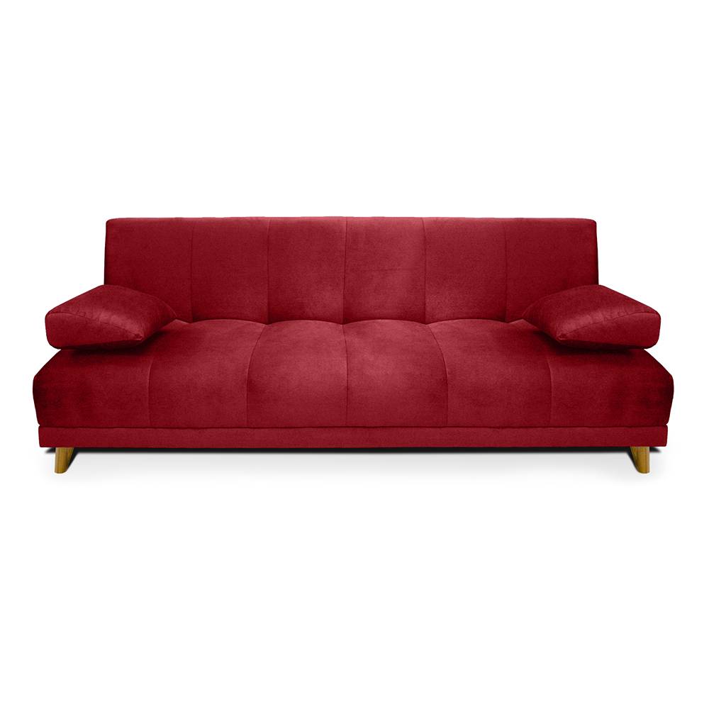 Sofá Cama Sabath Rojo 180x81cm De 3 Puestos Reclinable sin Apoya Brazos