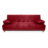 Sofá Cama Sabath Rojo 180x81cm De 3 Puestos Reclinable sin Apoya Brazos