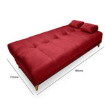 Sofá Cama Sabath Rojo 180x81cm De 3 Puestos Reclinable sin Apoya Brazos