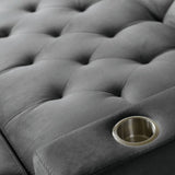 Sofá Cama Vicenzo Gris 150x86cm De 3 Puestos Reclinable con Apoya Brazos