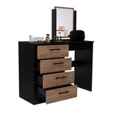 Tocador Kaia Wengue 100x126.7cm con Cuatro Cajones y con Espejo - Tocadores | Bylmo