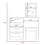 Tocador Kaia Wengue 100x126.7cm con Cuatro Cajones y con Espejo - Tocadores | Bylmo