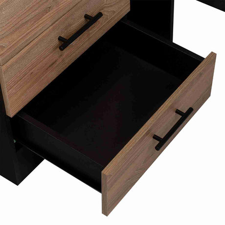 Tocador Kaia Wengue 100x126.7cm con Cuatro Cajones y con Espejo - Tocadores | Bylmo