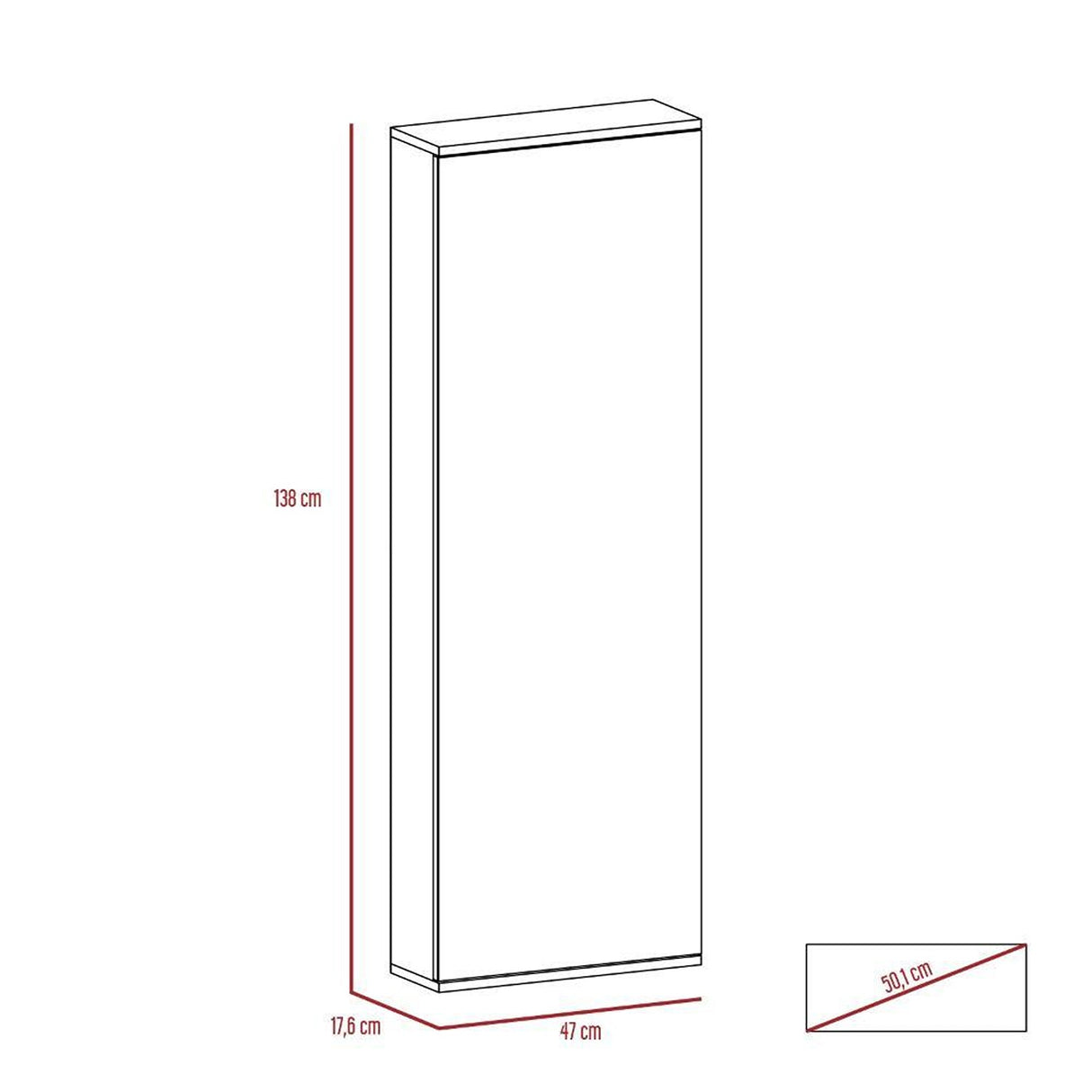 Zapatero de Pared Leto Wengue 47x138cm Vertical de Cinco Niveles para Diez pares de Zapatos - Closets | Bylmo