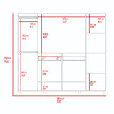Closet Manila Z New Bardolino 198.4x179.9cm con Espacio para TV de 46 Pulgadas - CLOSETS | Bylmo