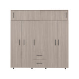 Closet Montevideo Bardolino y Blanco 200.1x206cm con 3 Cajones con 4 Entrepaños - Closets | Bylmo