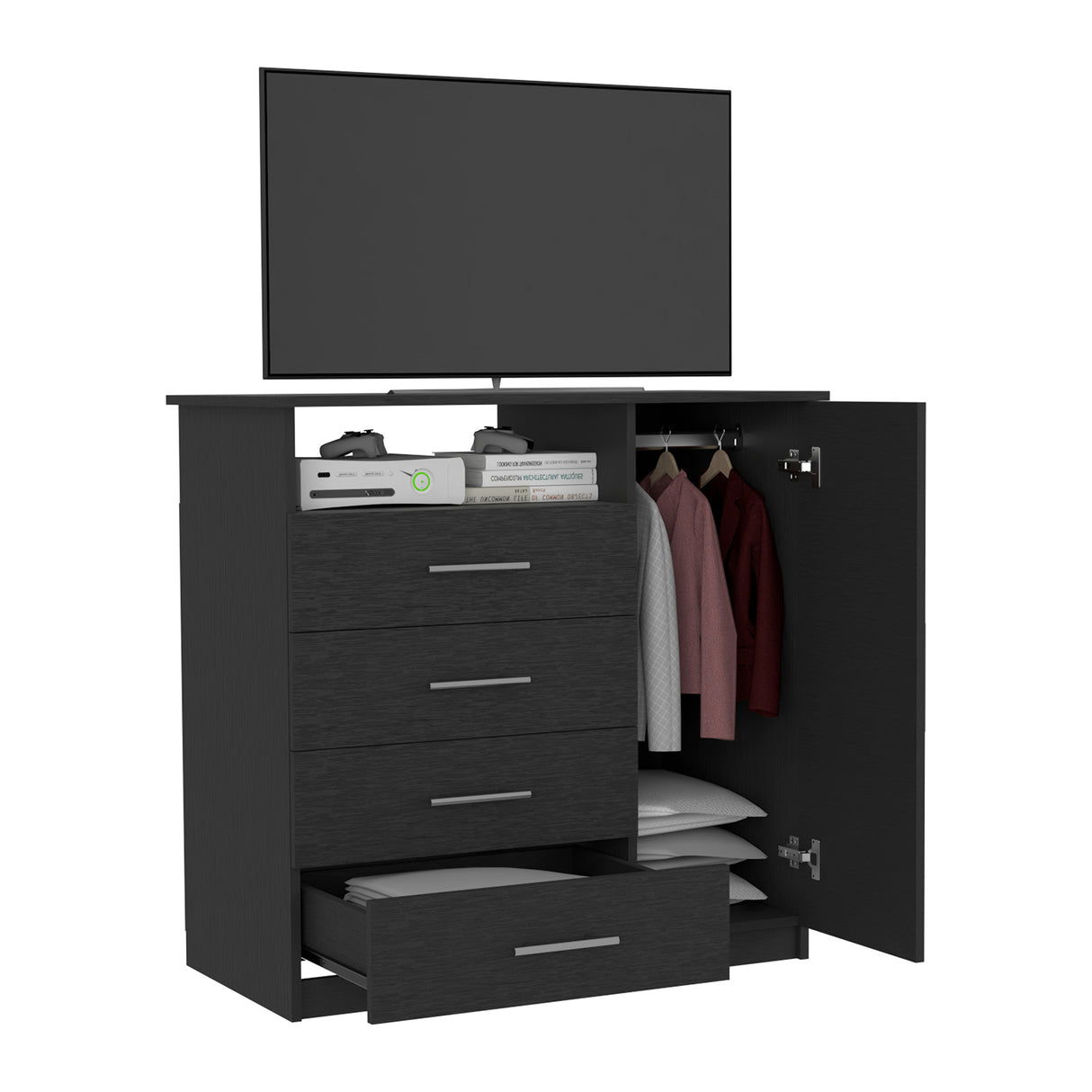 Cómoda Peru Wengue 91x88.6cm De Cuatro Hileras con Cuatro Cajones - Cajoneras | Bylmo