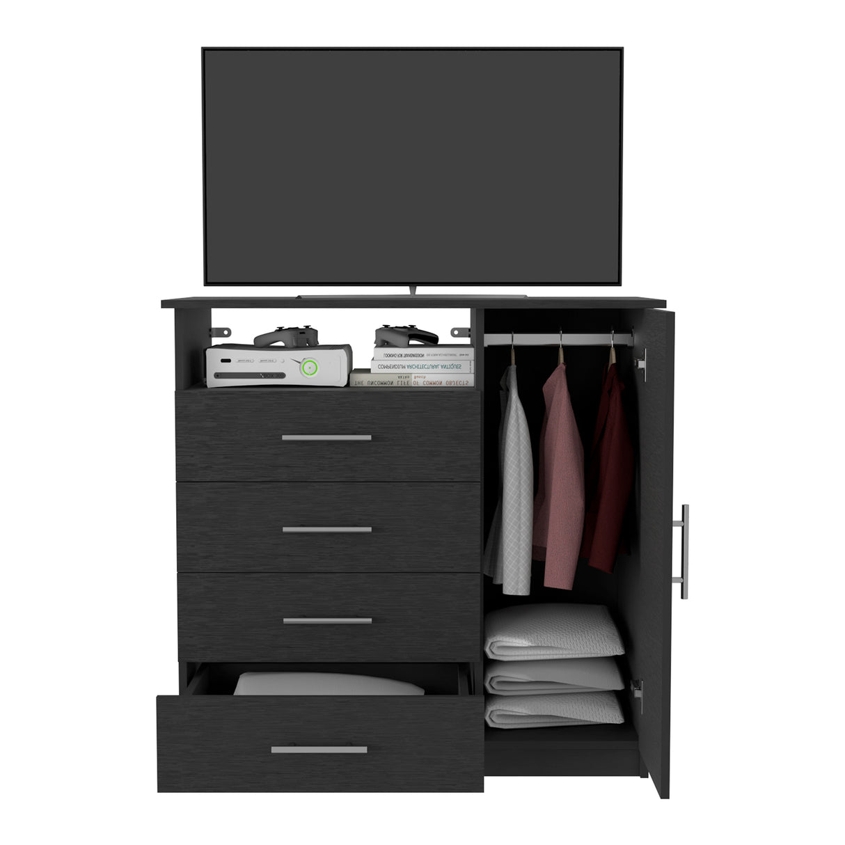 Cómoda Peru Wengue 91x88.6cm De Cuatro Hileras con Cuatro Cajones - Cajoneras | Bylmo
