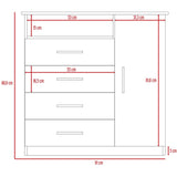 Cómoda Peru Wengue 91x88.6cm De Cuatro Hileras con Cuatro Cajones - Cajoneras | Bylmo
