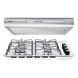 Combo Estufa de Empotrar Alambrón Inox Gas Propano y Campana Tofu Inox
