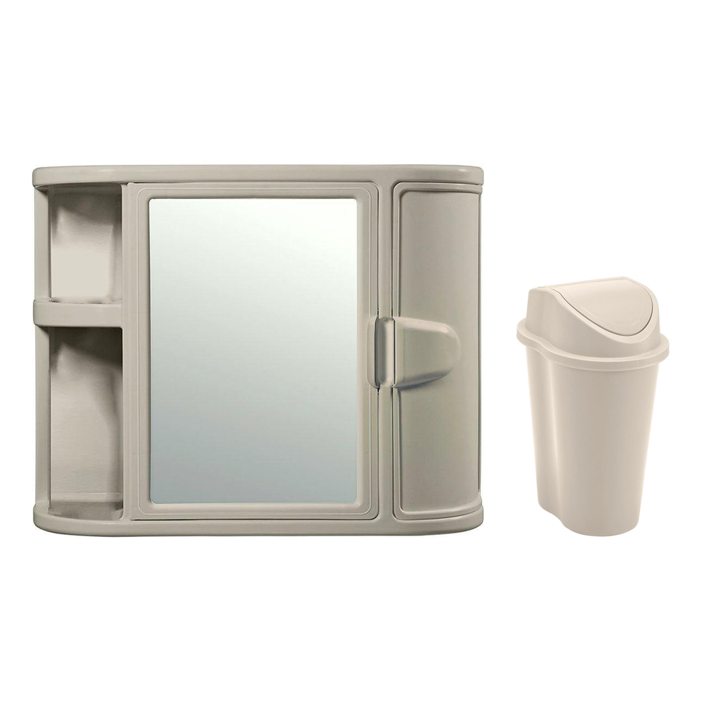 Combo Gabinete de Baño con Espejo y Papelera Style Rimax Taupe