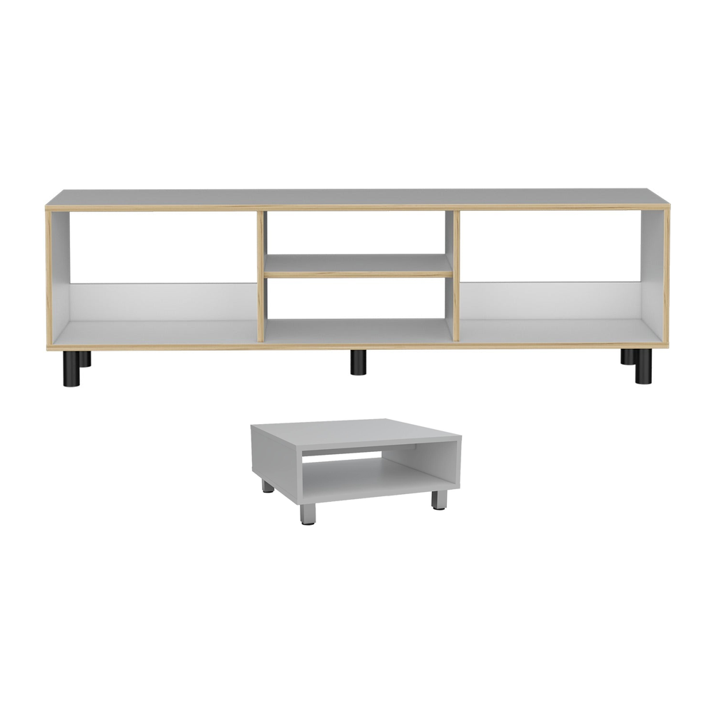Combo Rack de TV Tunez y Mesa de Centro Eclipse Blanco