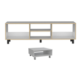 Combo Rack de TV Tunez y Mesa de Centro Eclipse Blanco