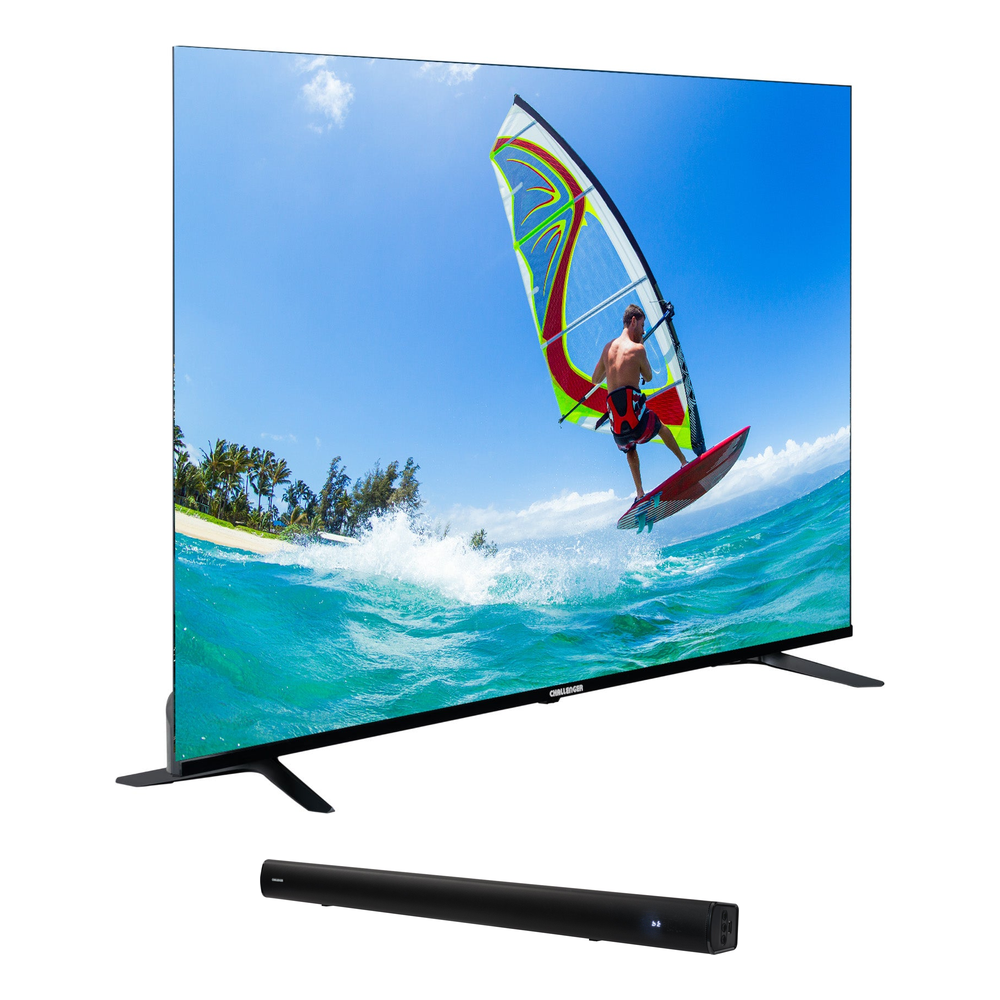 Combo Televisor Challenger 65" QLED 4K y Barra de Sonido Challenger