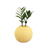 Matera de mesa Luna Amarillo 12x12cm de Cemento Circular de 1.4 Litros - Jardineria | Bylmo