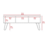 Mesa de Centro Vassel Miel 101x40cm Rectangular con Patas y con Compartimientos - Mesas | Bylmo
