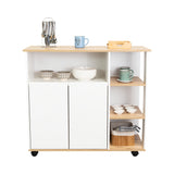 Mesón BiColor Blanco 100x90cm con Cuatro Entrepaños y Cinco Compartimientos - Barras y Muebles Auxiliares | Bylmo