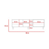 Rack de TV Tunez Wengue y Cafe Claro 160x160cm Para TV Hasta 70 Pulgadas sin Cajones y con Patas - Muebles de TV | Bylmo