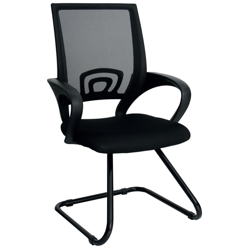Silla Interlocutora Libertad Negro 58x50cm con Apoya Brazos no Giratoria
