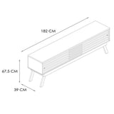 Rack Frizz Blanco y Savana 182 cm con Dos Puertas - Muebles para TV | Bylmo