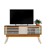 Rack Frizz Cafe y Blanco 150 cm con Dos Puertas - Muebles para TV | Bylmo