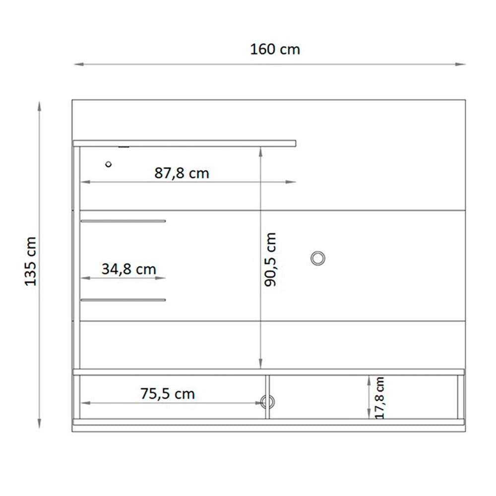 Panel Frizz Cafe y Blanco 160 cm con Dos Puertas y Luz Led - Muebles para TV | Bylmo