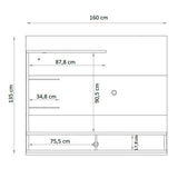 Panel Frizz Cafe y Blanco 160 cm con Dos Puertas y Luz Led - Muebles para TV | Bylmo