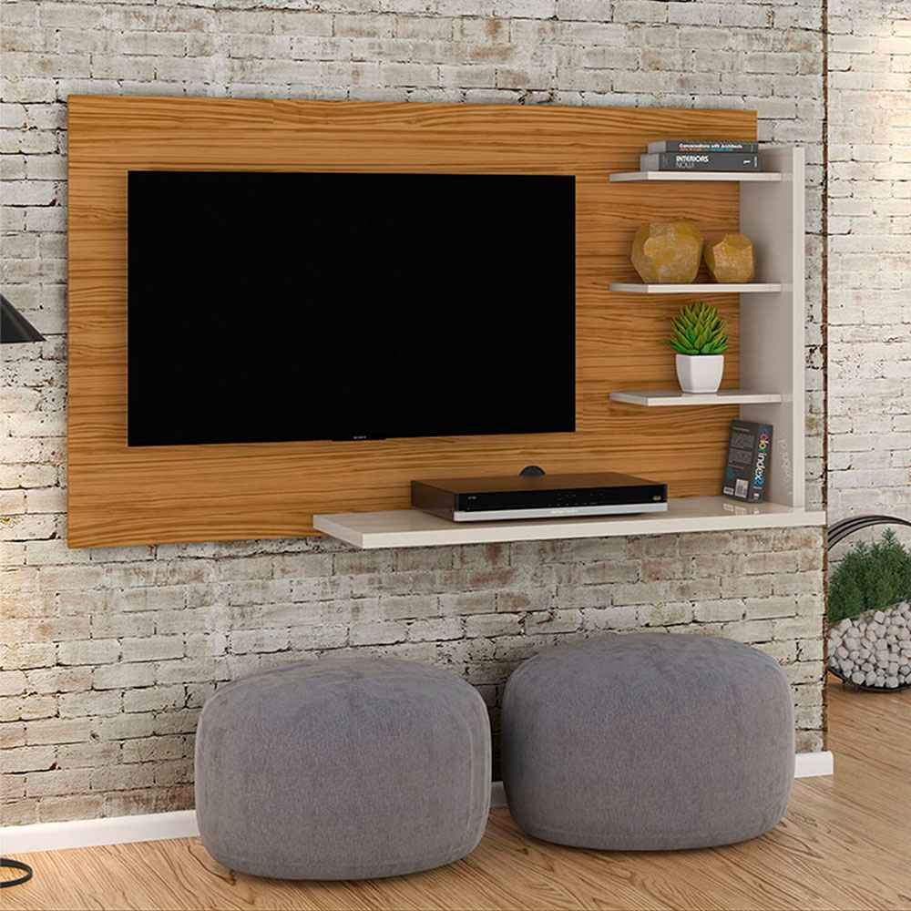 Panel Julia Cafe y Blanco 136 cm - Muebles para TV | Bylmo