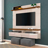 Panel Lana Blanco y Savana 182 cm con Luz Led - Muebles para TV | Bylmo