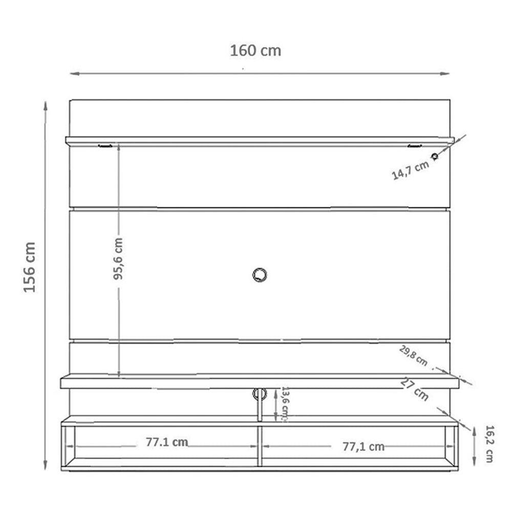 Panel Lana Blanco y Savana 182 cm con Luz Led - Muebles para TV | Bylmo