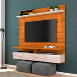 Panel Lana Miel y Blanco 182 cm con Luz Led - Muebles para TV | Bylmo