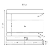 Panel Lana Miel y Blanco 182 cm con Luz Led - Muebles para TV | Bylmo