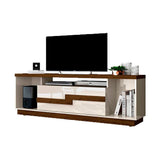 Rack Bia Blanco y Cafe 160 cm con Una Puerta - Muebles para TV | Bylmo