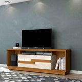 Rack Bia Cafe y Blanco 160 cm con Una Puerta - Muebles para TV | Bylmo