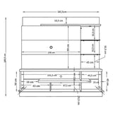 Centro de Entretenimiento Alan Cafe y Blanco 182 cm con Una Puerta y Entrepaños de Vidrio - Muebles para TV | Bylmo
