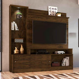 Centro de Entretenimiento Frizz Cafe 183 cm con Dos Puertas y Entrepaños de Vidrio - Muebles para TV | Bylmo
