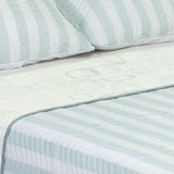 Cubrelecho Español Blanco y Azul para Cama King 200 X 200 Cm Doble Faz de Lineas - Ropa de Cama | Bylmo